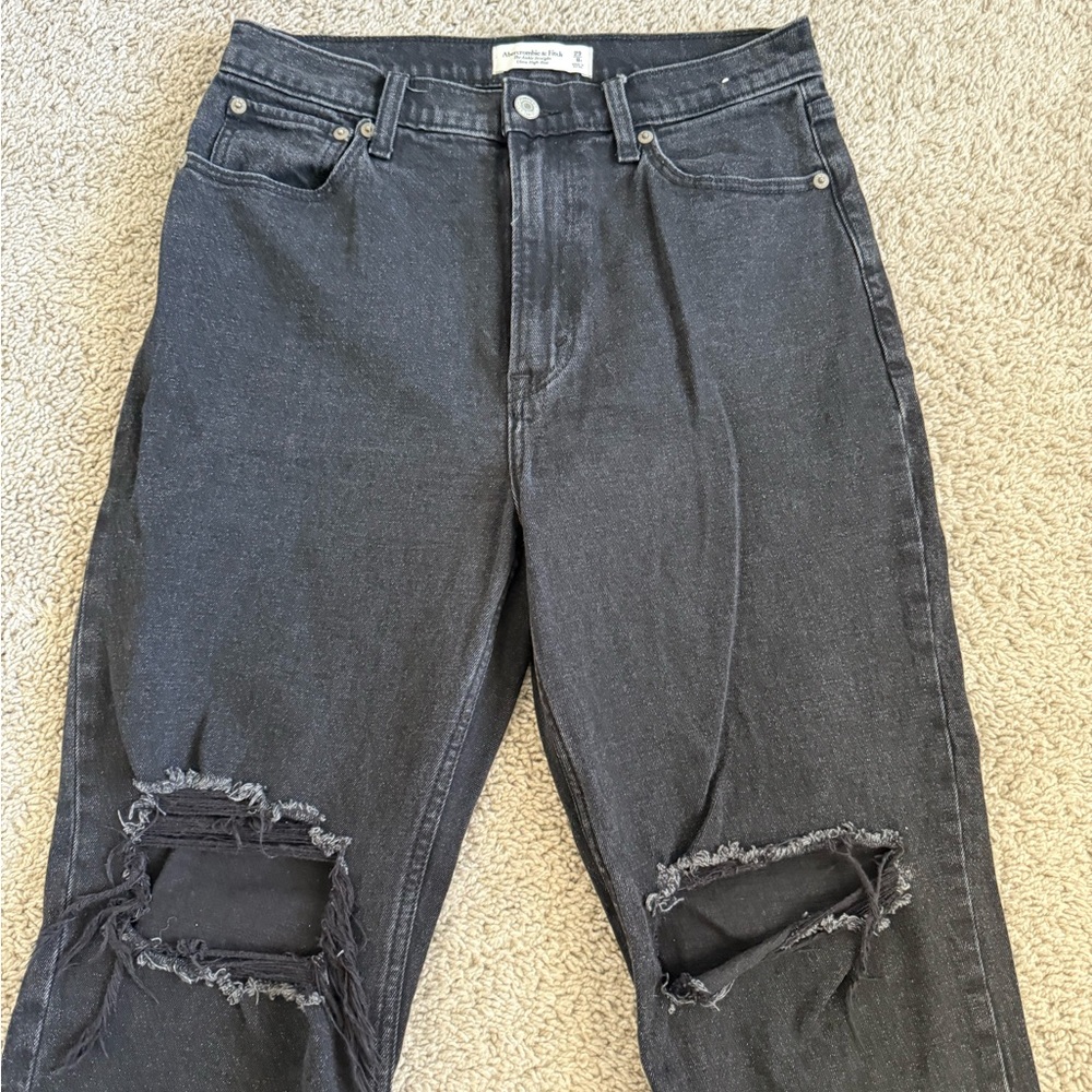 Abercrombie Distressed Black Jeans